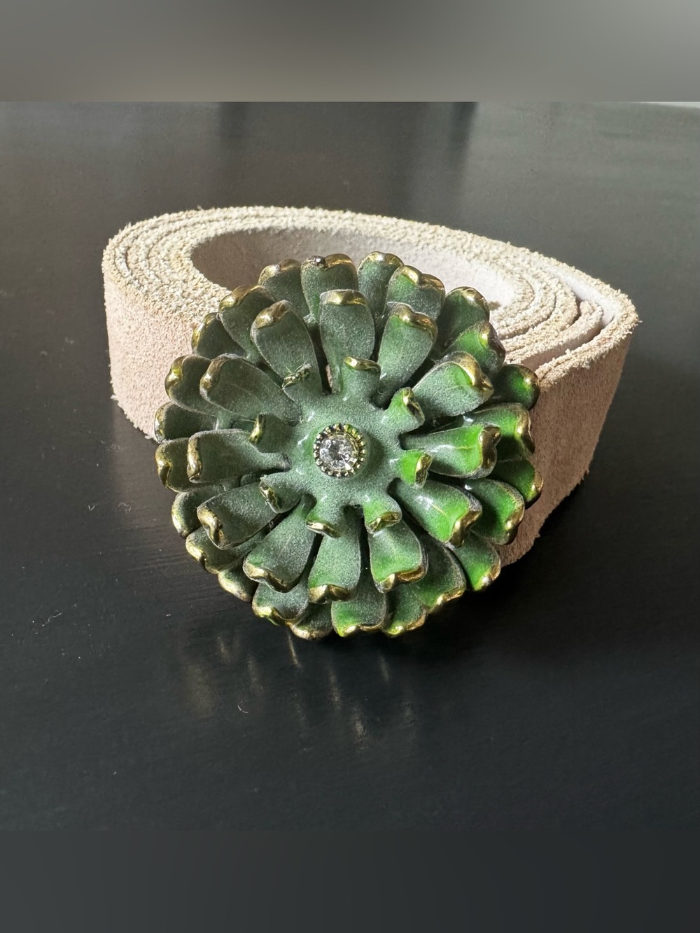 Lucky Brand Green Enamel Flower Belt